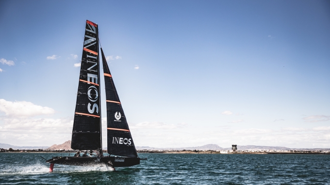 The T5 test boat is a foiling mono-hull, the first of its kind in the world
